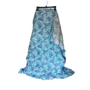 Pottery Barn Kids Maxi Medium Skirt Blue Flowey Floral Style